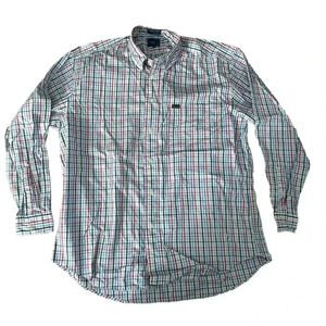 Men’s Falconnable Red, White, And Blue Plaid Shirt Size XL